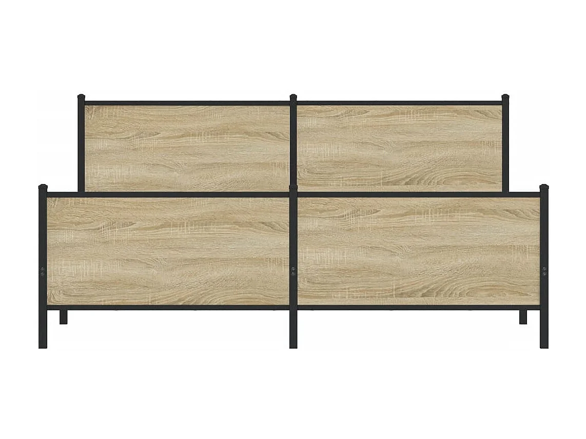 Estructura de cama sin colchón metal roble Sonoma 200x200 cm