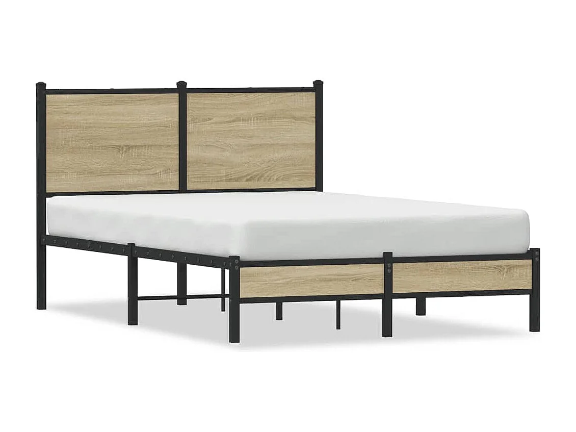 Estrutura de cama sem colchão 120x200 cm metal carvalho sonoma