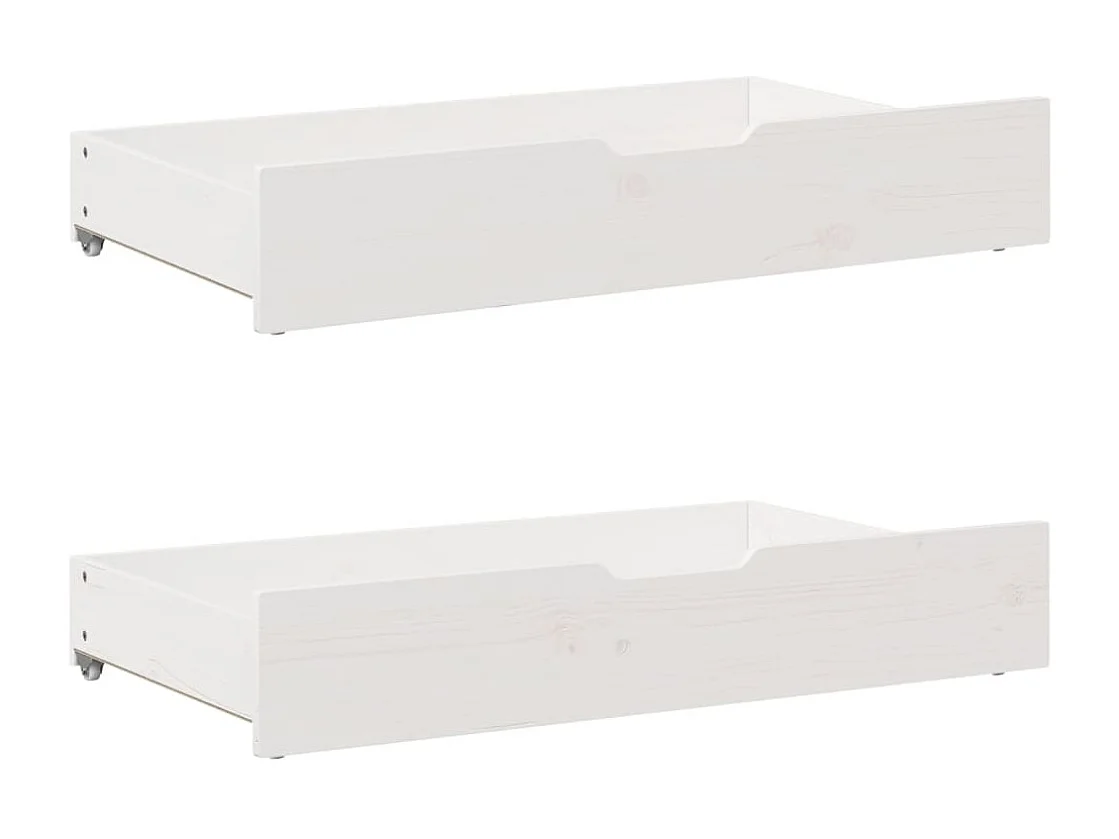 Cadre de lit avec tiroirs blanc 200x200 cm bois massif de pin