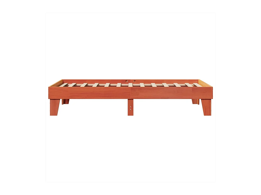 Cadre de lit sans matelas cire marron 75x190 cm bois pin massif