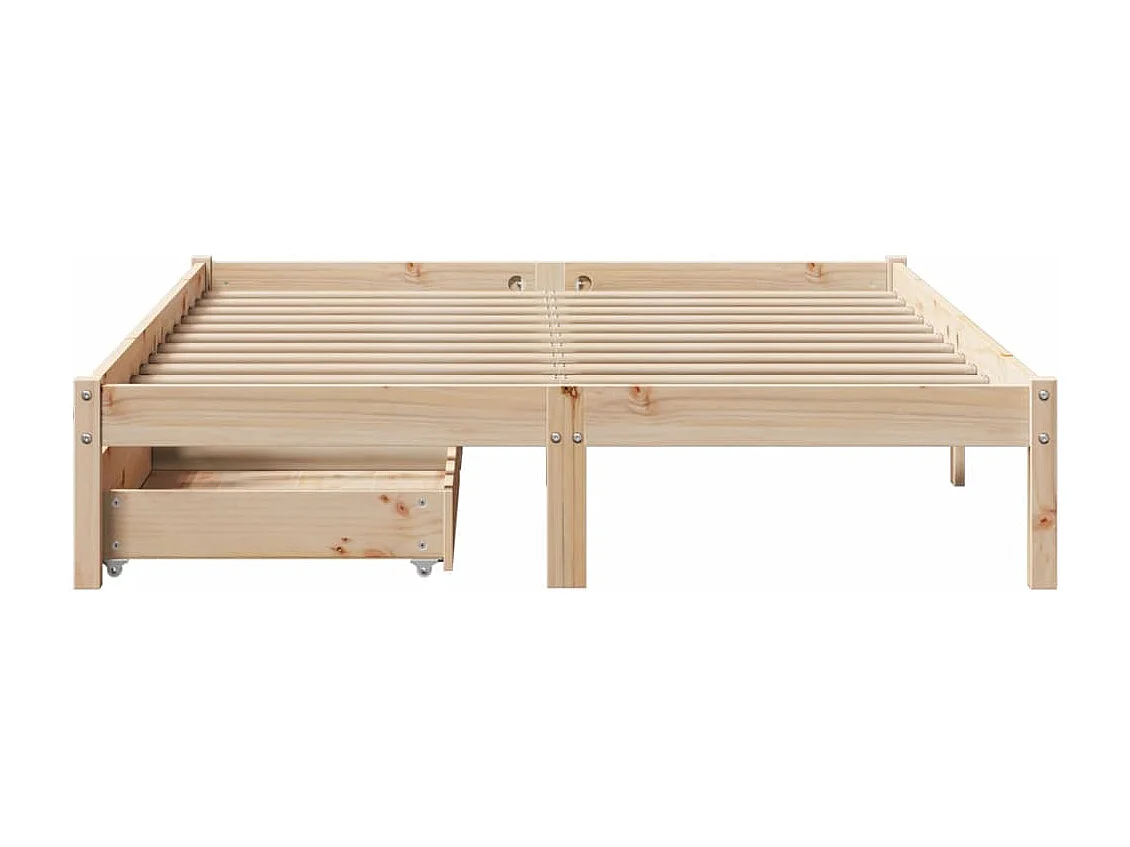 Estructura de cama sin colchón madera maciza de pino 160x200 cm