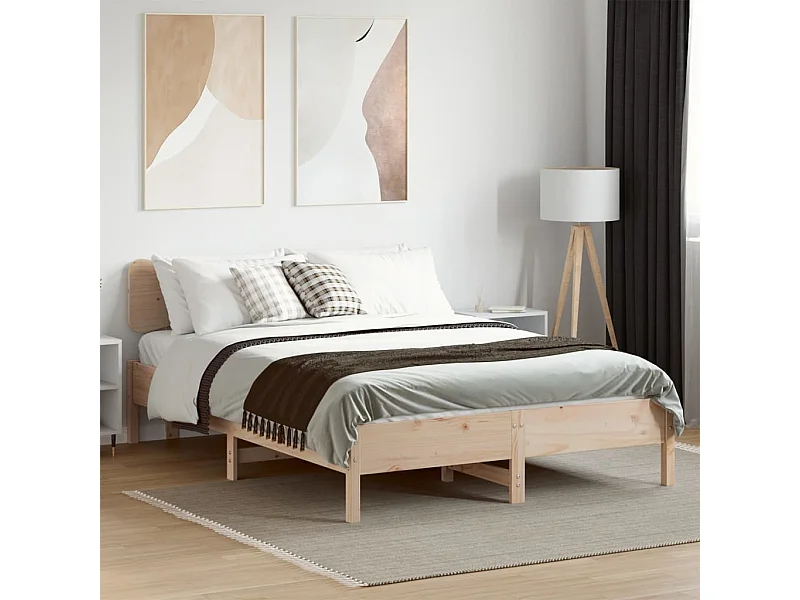 Cadre de lit sans matelas 150x200 cm bois de pin massif