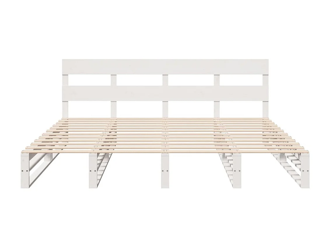 Cama sin colchón madera maciza de pino blanca 180x200 cm