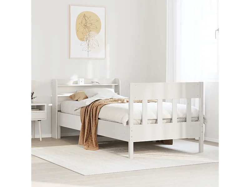 Estructura cama sin colchón madera maciza pino blanca 100x200cm