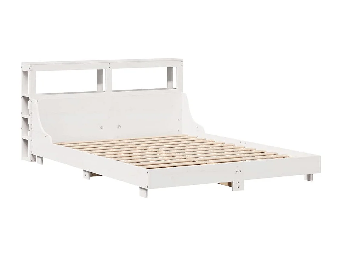 Cadre de lit sans matelas blanc 135x190 cm bois de pin massif
