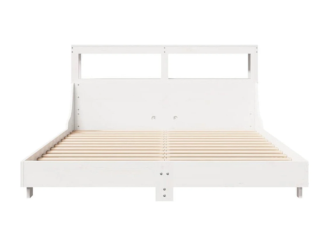 Cadre de lit sans matelas blanc 135x190 cm bois de pin massif