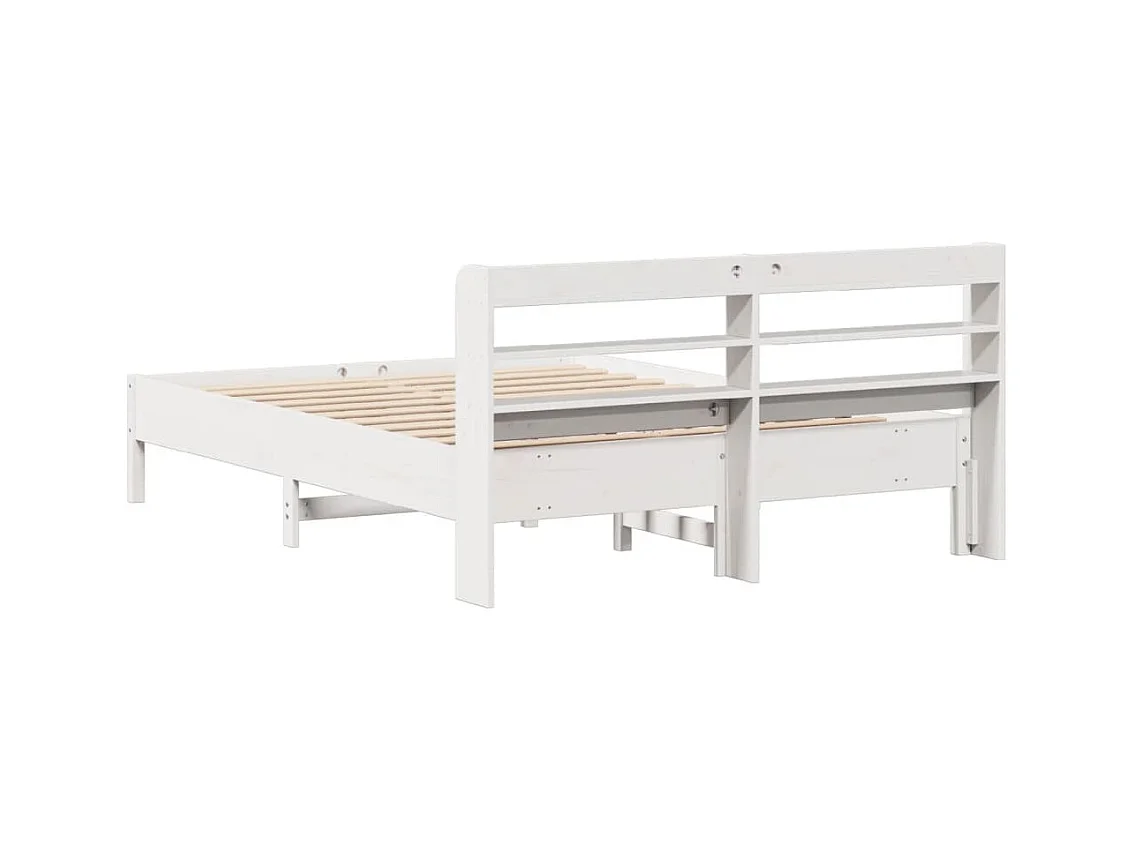 Cadre de lit sans matelas blanc 160x200 cm bois de pin massif
