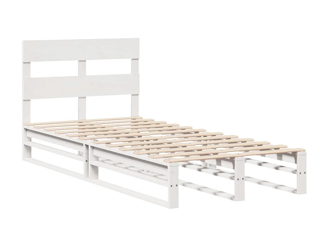 Cama sem colchão 100x200 cm madeira de pinho maciça branco
