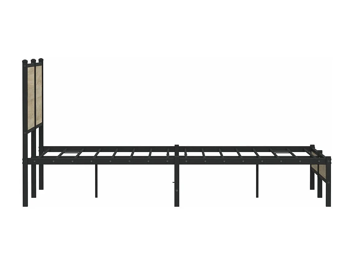 Estructura de cama con cabecero metal roble Sonoma 137x190 cm