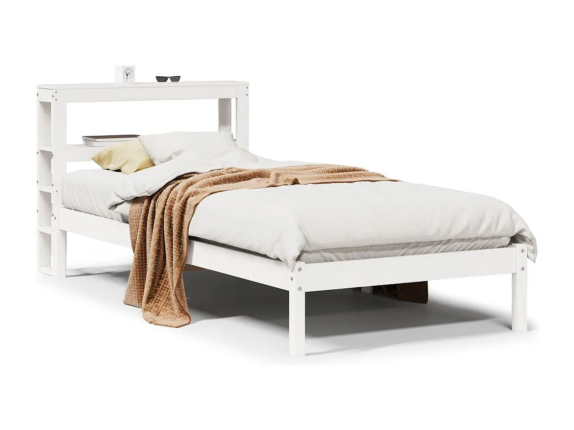 Estructura de cama sin colchón madera de pino blanca 90x200 cm
