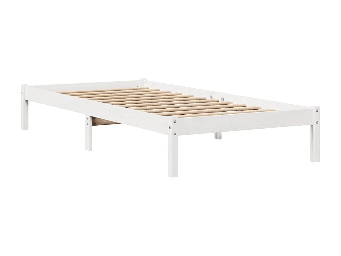 Estructura de cama sin colchón madera de pino blanca 90x200 cm