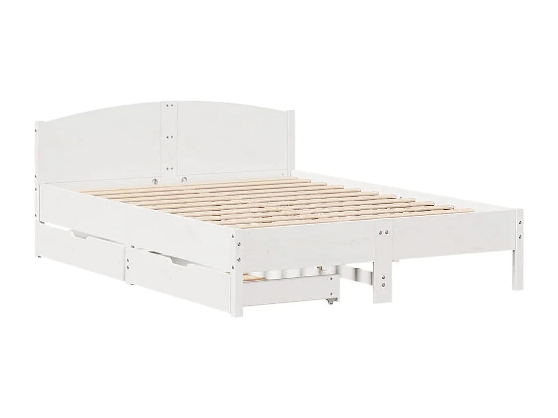 Estructura de cama sin colchón madera de pino blanca 120x200 cm