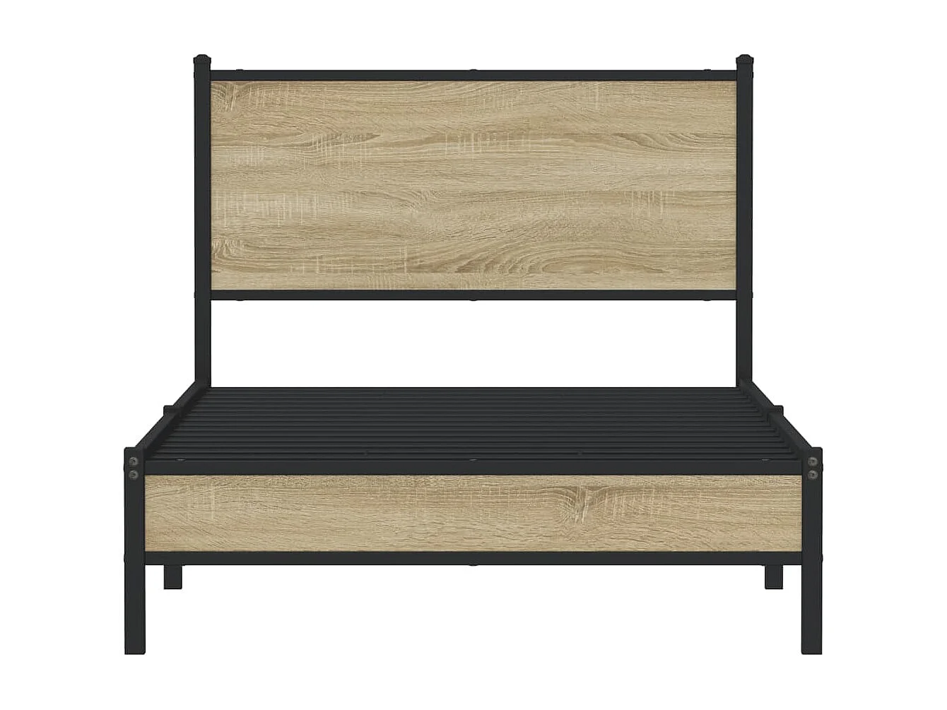 Estrutura de cama sem colchão 107x203 cm metal carvalho sonoma