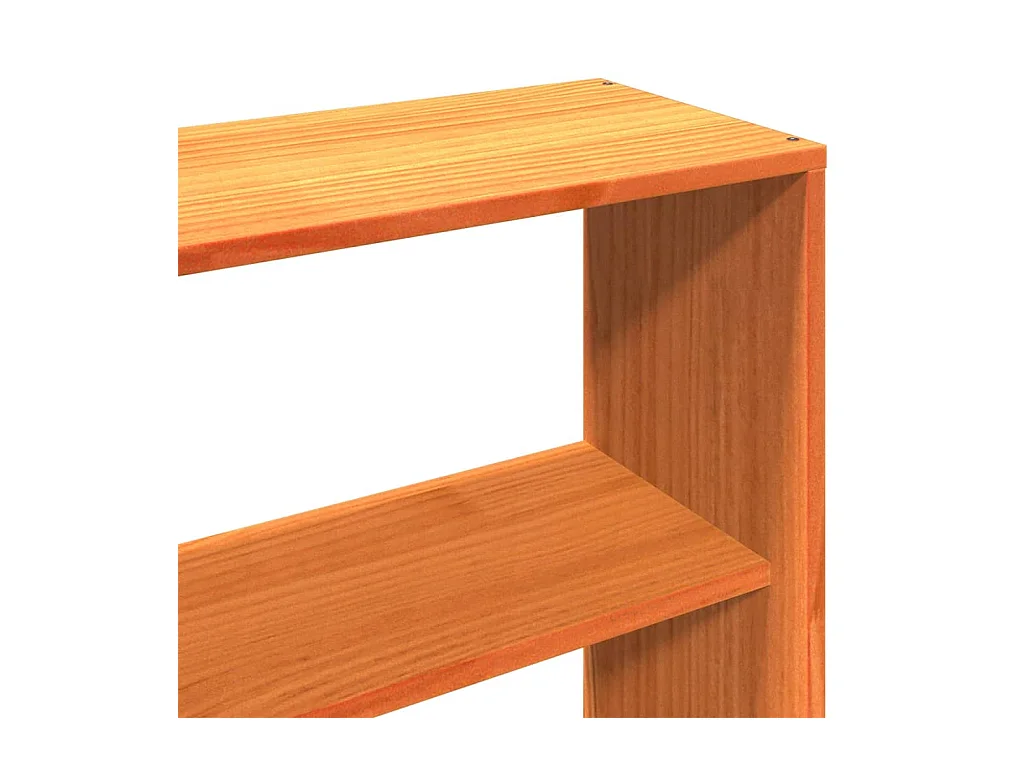 Cama sin colchón madera maciza de pino marrón cera 200x200 cm