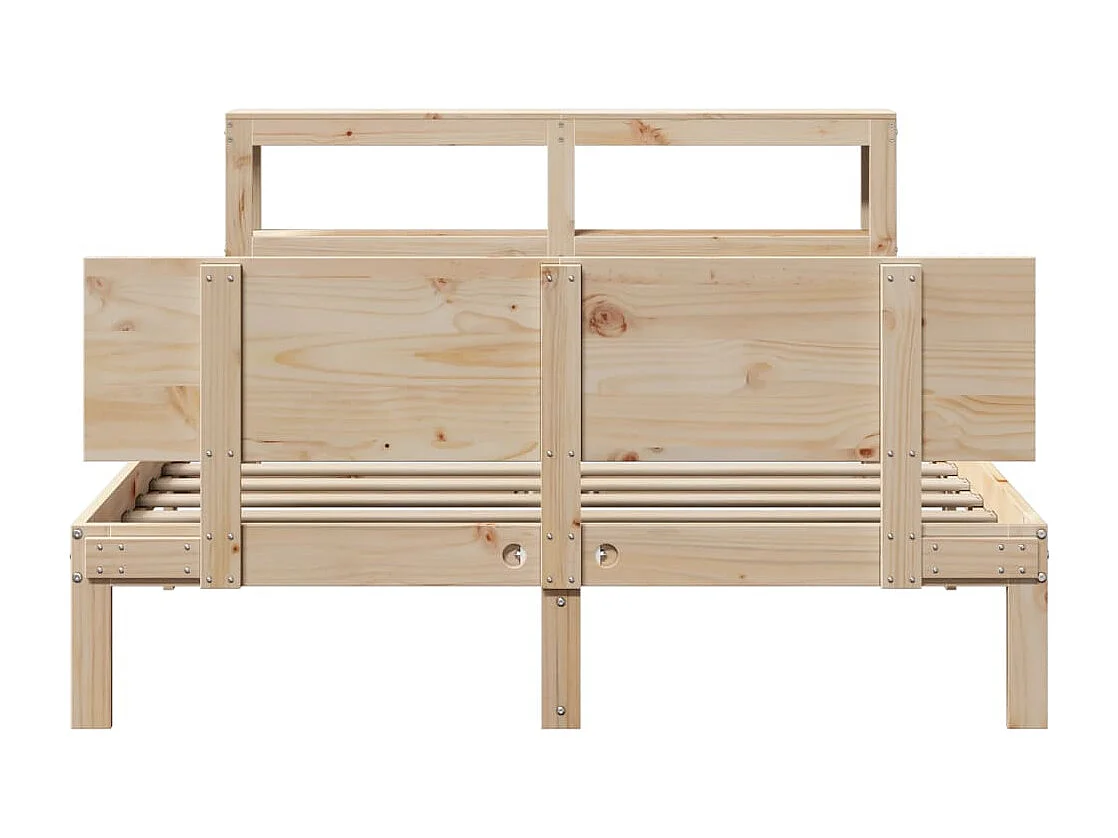 Estructura de cama con cabecero madera maciza pino 140x200 cm