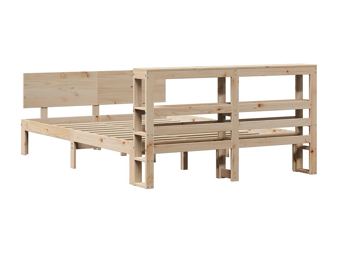 Cadre de lit avec tête de lit 140x200 cm bois de pin massif