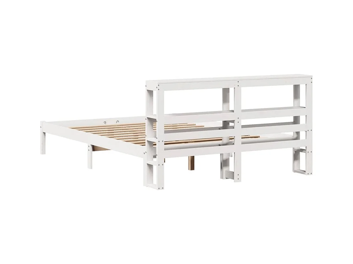 Cama sem colchão 120x200 cm madeira de pinho maciça branco