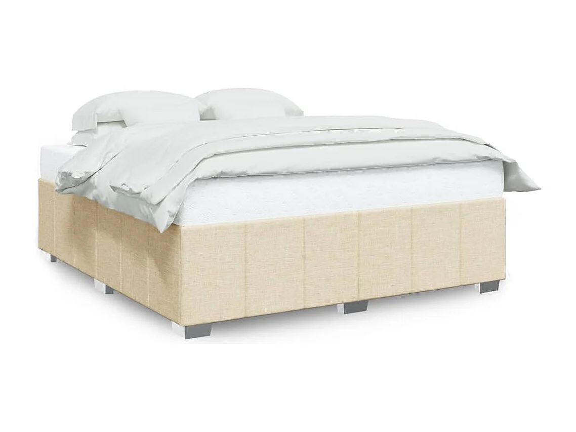 Cama sin colchón tela color crema 180x200 cm