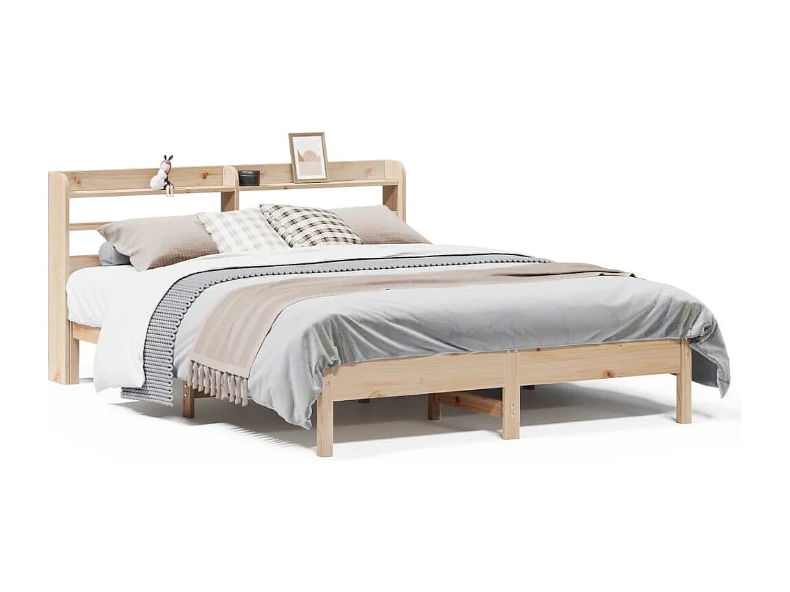 Cadre de lit sans matelas 140x190 cm bois de pin massif