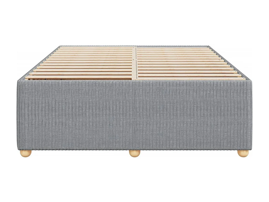 Estrutura de cama sem colchão 140x190 cm tecido cinzento-claro
