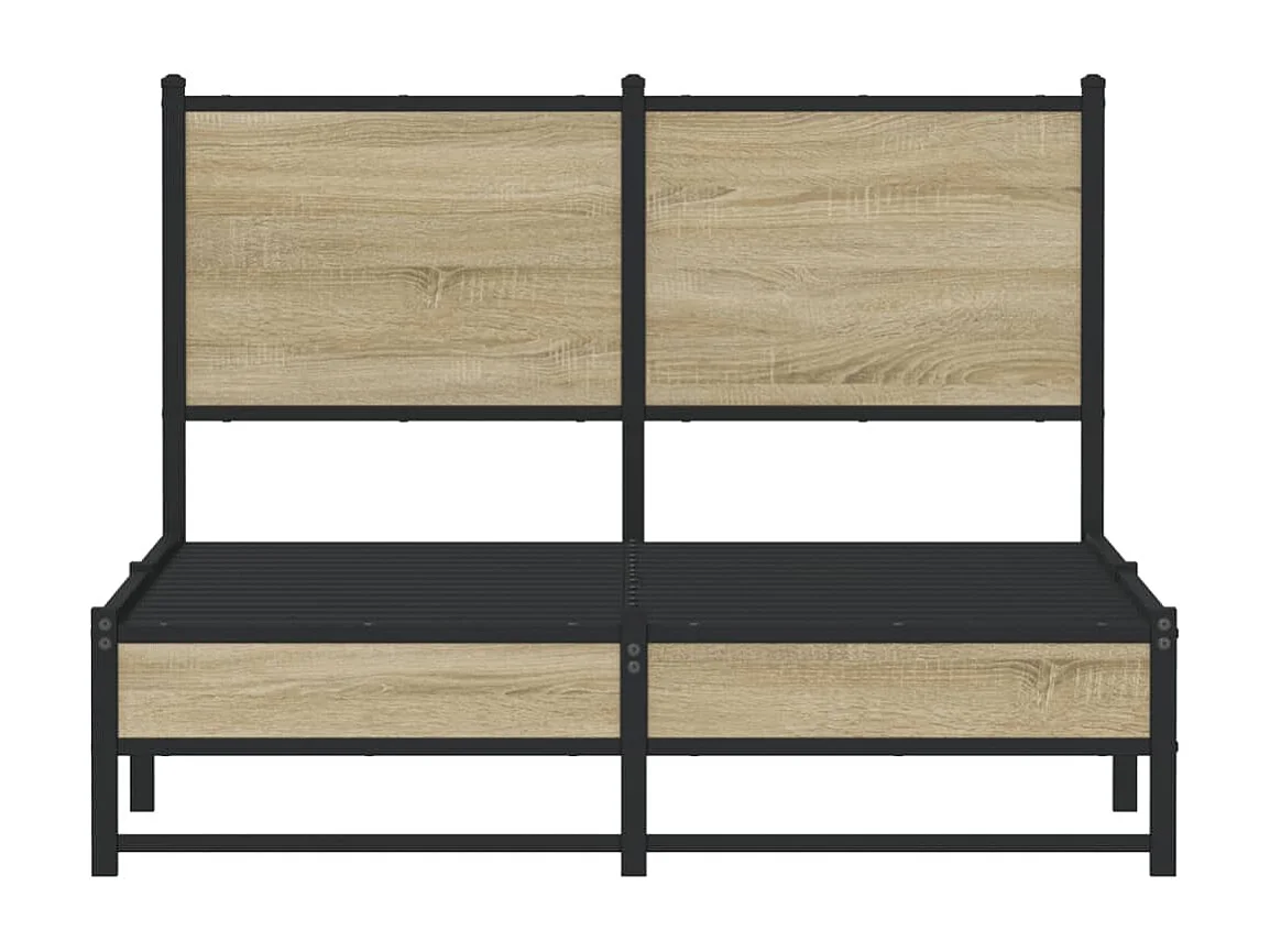 Cadre de lit en métal sans matelas chêne sonoma 120x190 cm