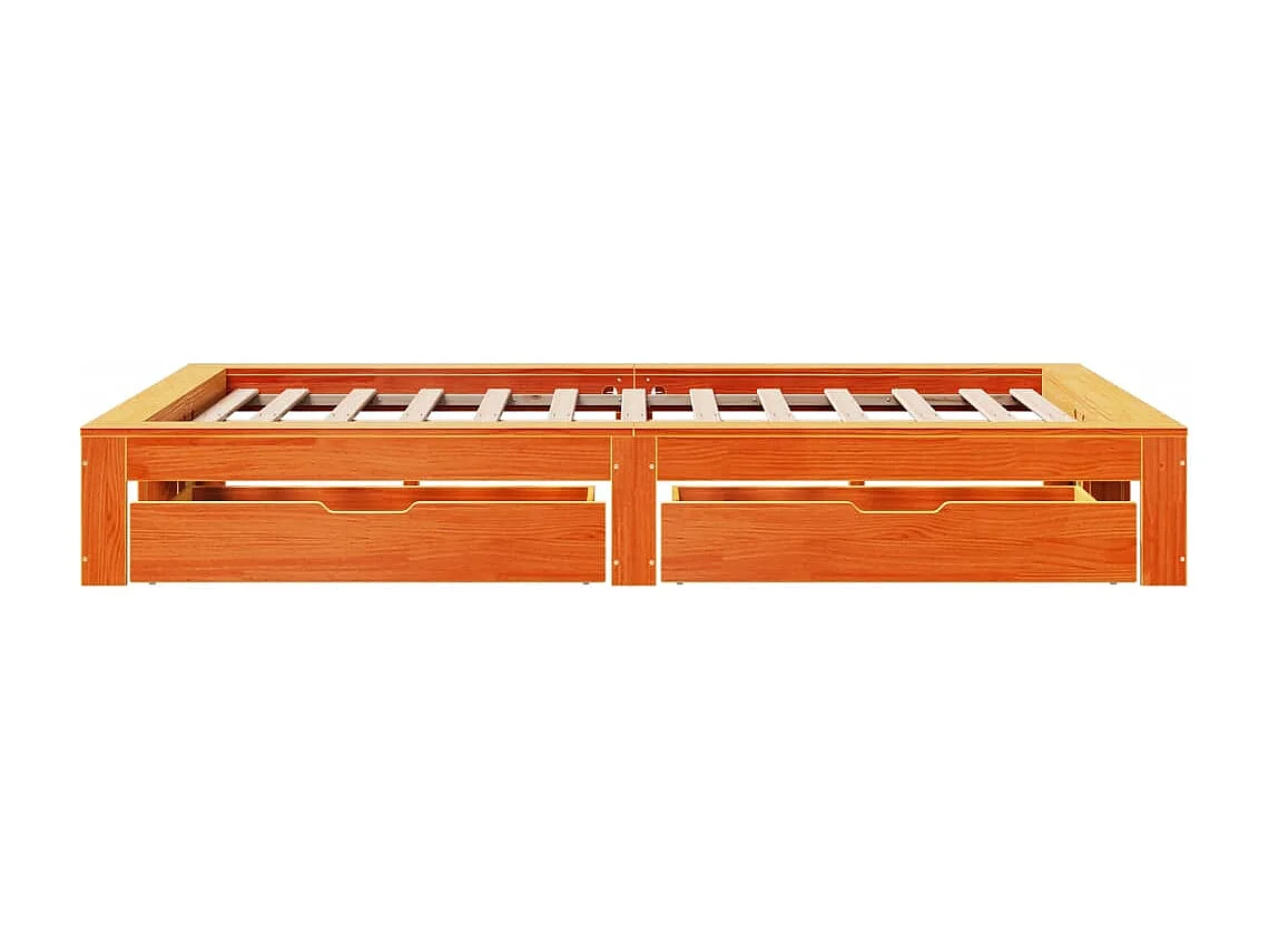 Estructura de cama sin colchón madera maciza marrón 120x190 cm