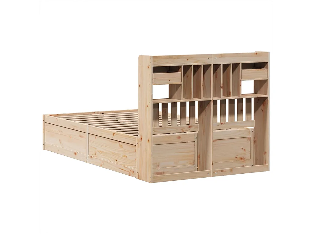 Cadre de lit sans matelas 135x190 cm bois de pin massif