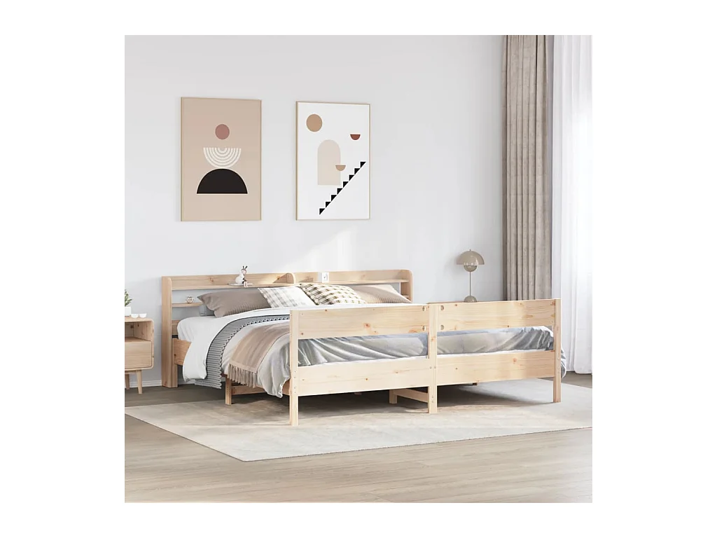 Cadre de lit sans matelas 180x200 cm bois massif de pin