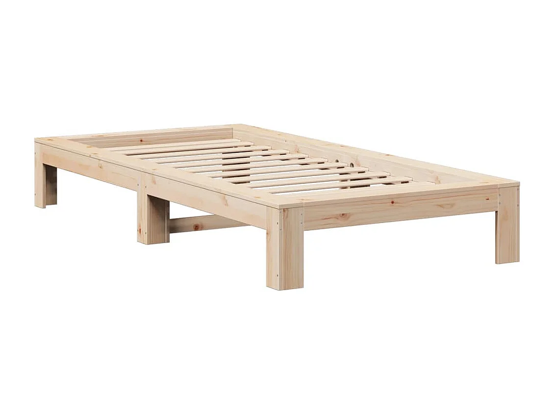 Estructura de cama sin colchón madera maciza pino 75x190 cm