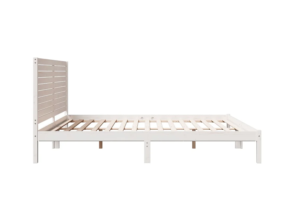 Cama extralarga sin colchón madera maciza blanca 200x220 cm