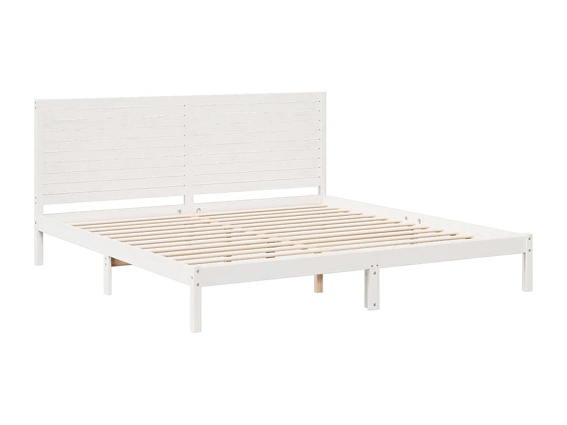 Cama extralarga sin colchón madera maciza blanca 200x220 cm