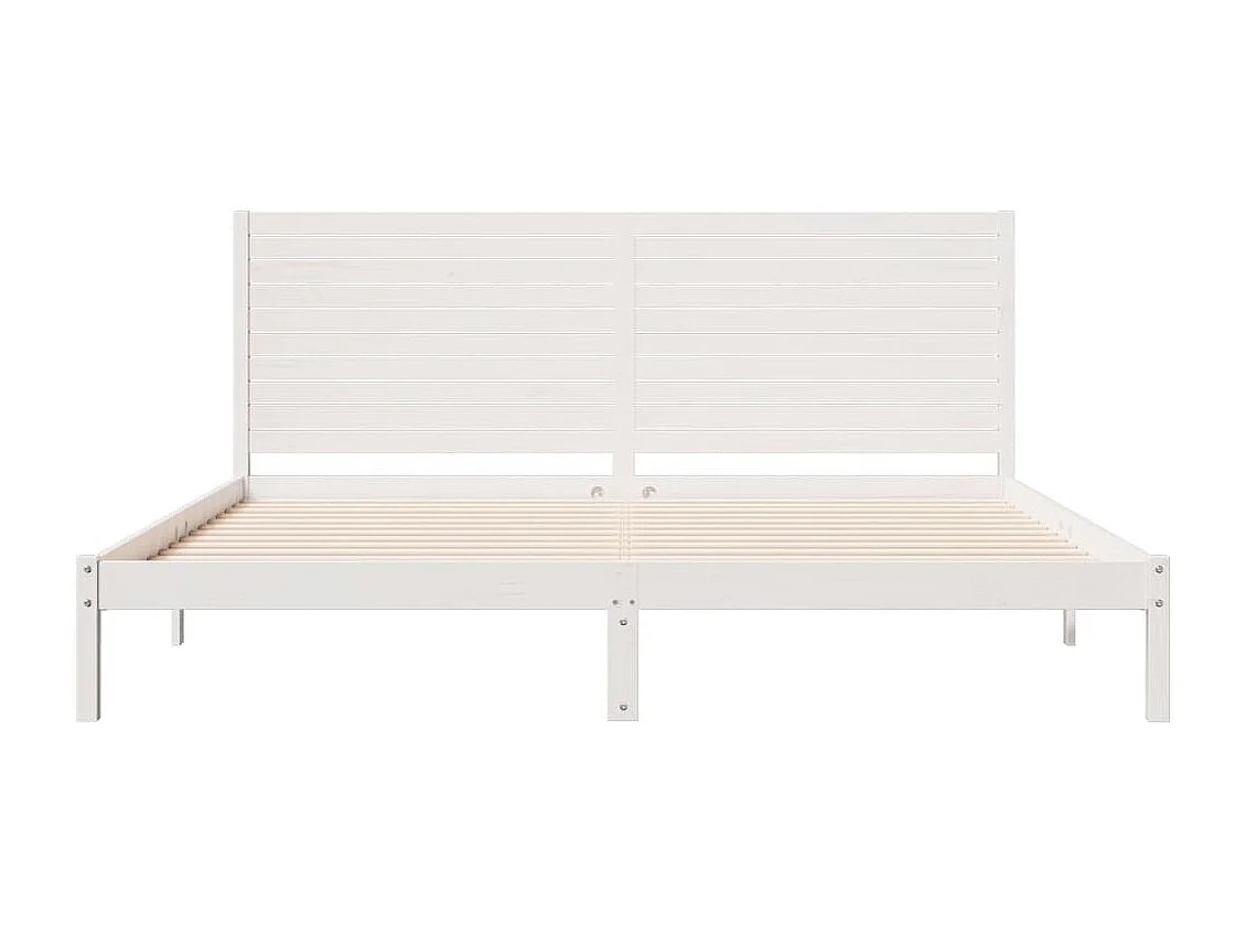 Cama extralarga sin colchón madera maciza blanca 200x220 cm