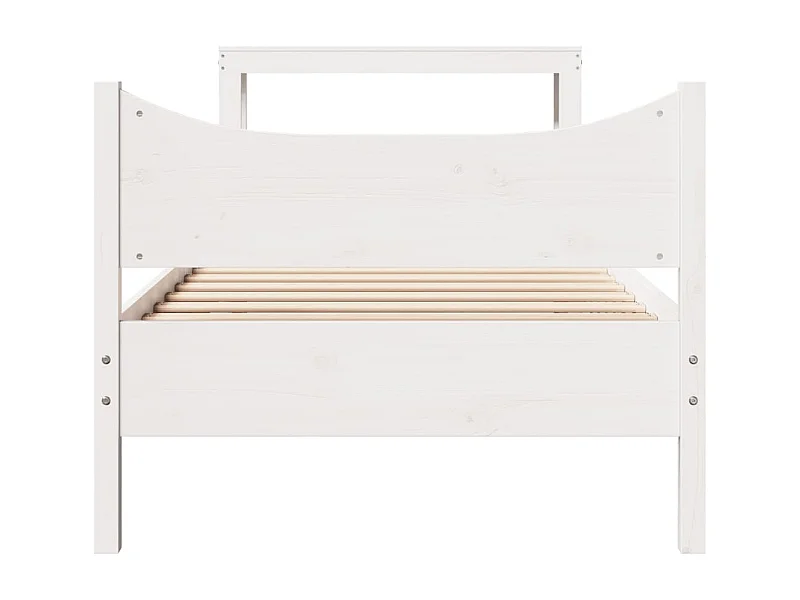 Estructura de cama con cabecero madera pino blanco 75x190 cm