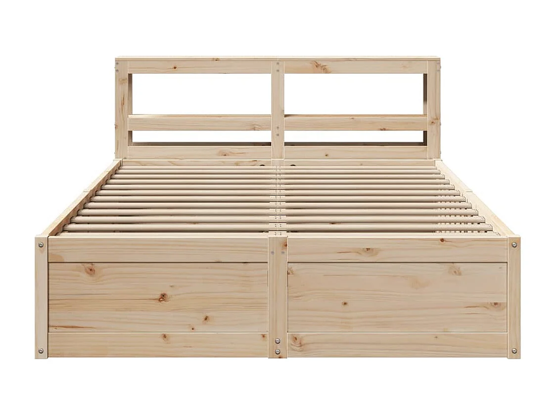 Estructura de cama con cabecero madera maciza pino 160x200 cm