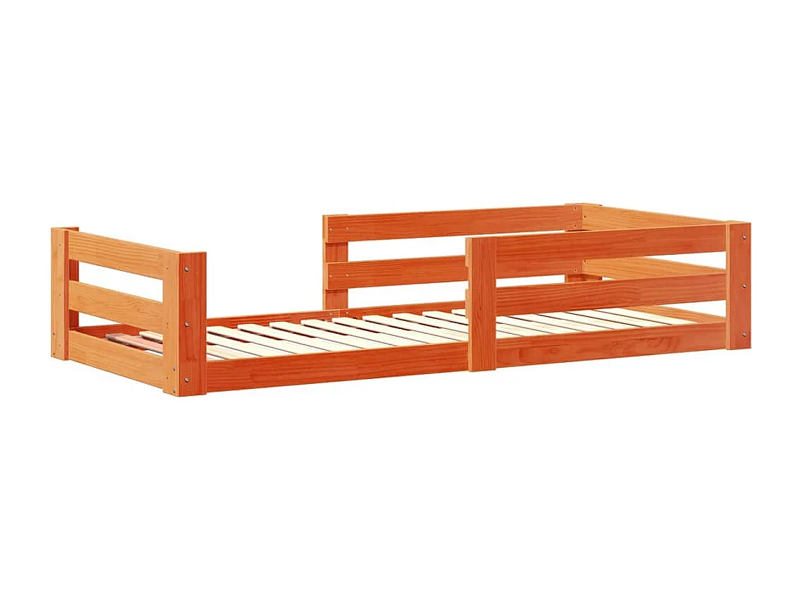 Cadre de lit sans matelas cire marron 70x140 cm bois pin massif