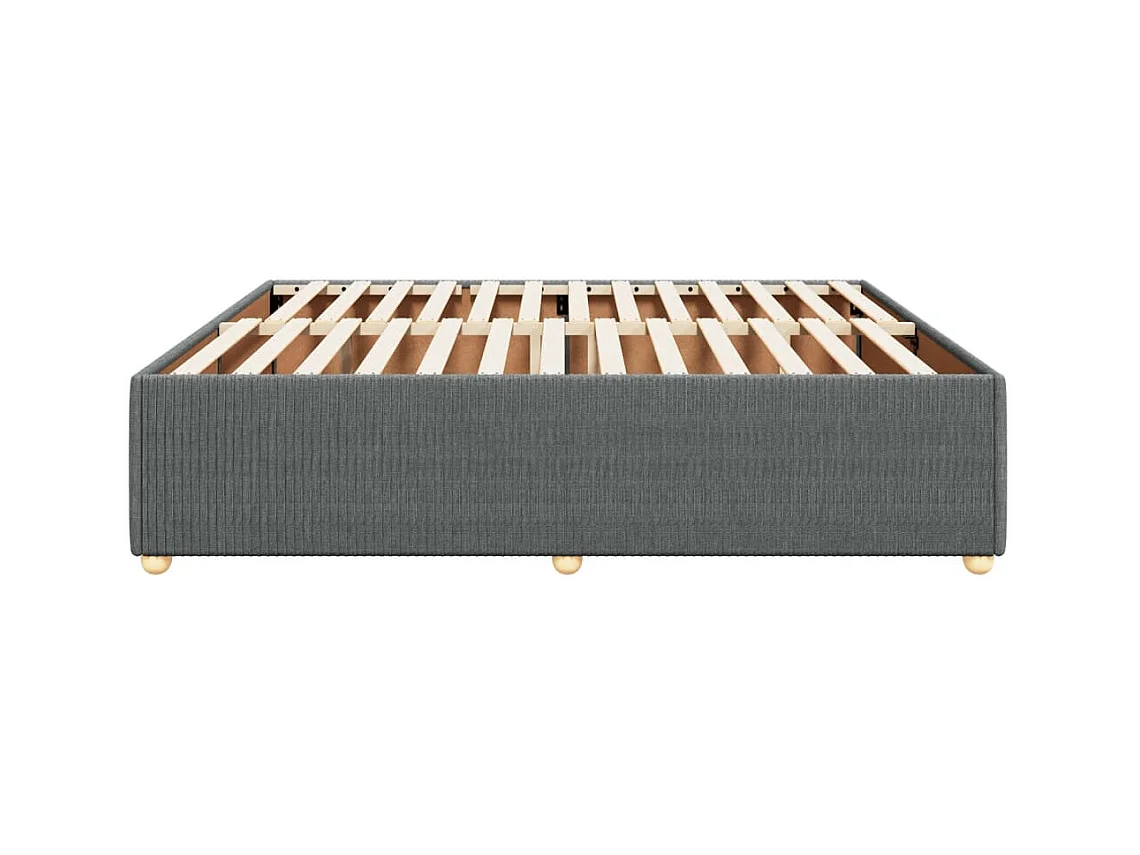Cadre de lit sans matelas gris foncé 200x200 cm tissu