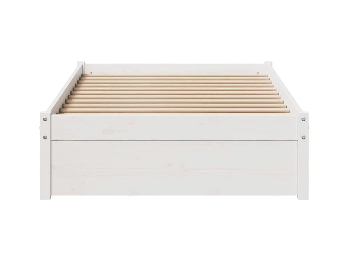 Cadre de lit sans matelas blanc 90x190 cm bois de pin massif