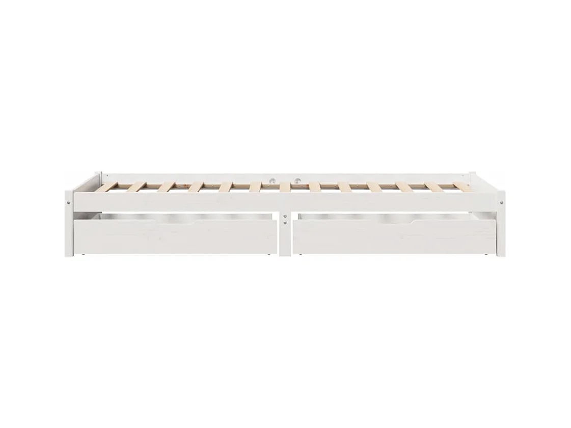 Cadre de lit sans matelas blanc 90x190 cm bois de pin massif