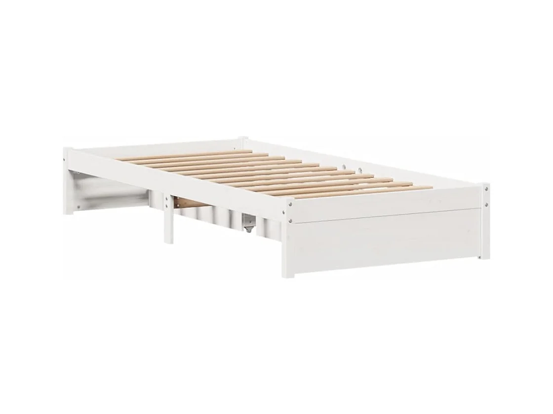 Cadre de lit sans matelas blanc 90x190 cm bois de pin massif
