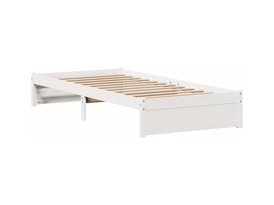 Cadre de lit sans matelas blanc 90x190 cm bois de pin massif