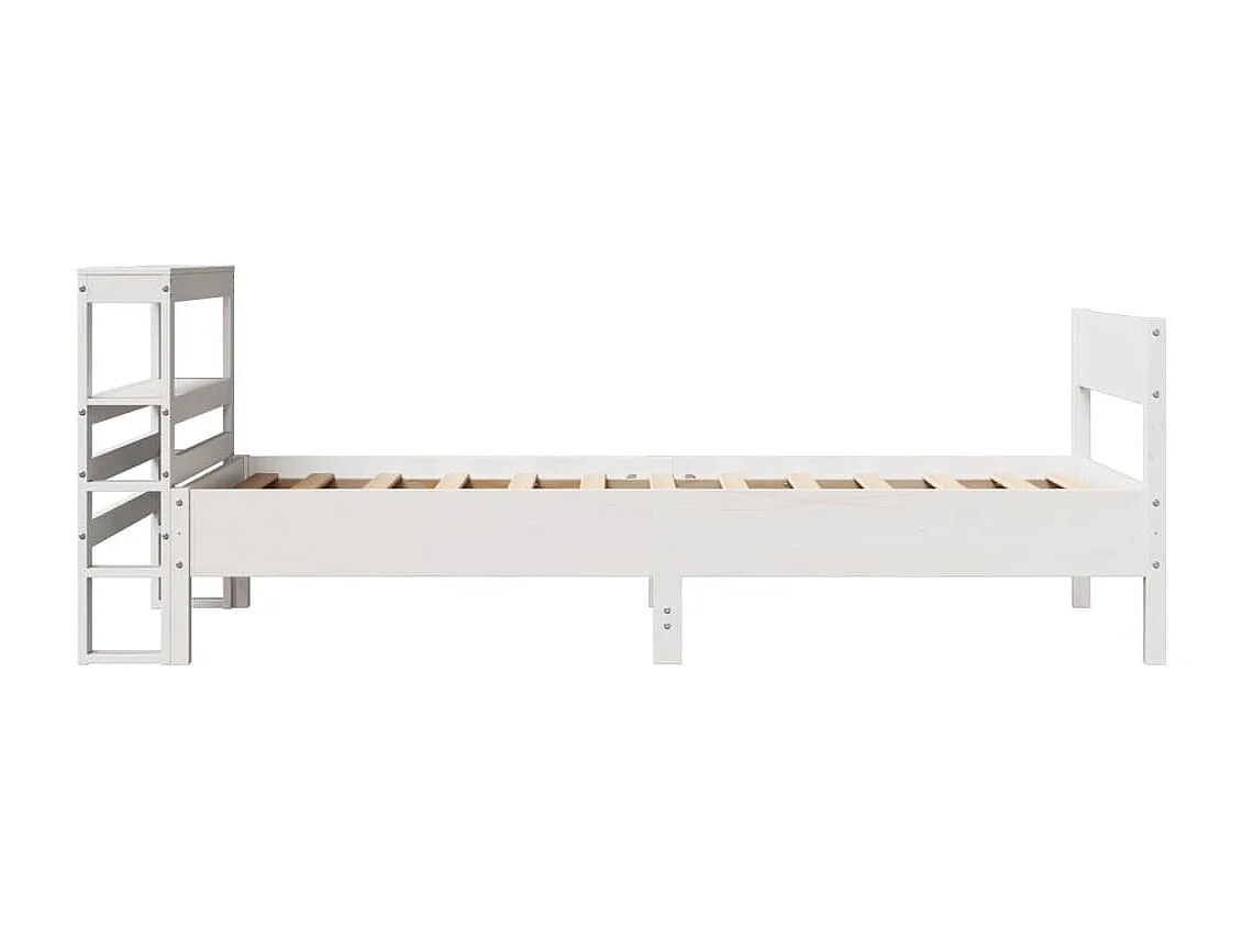 Estructura de cama sin colchón madera de pino blanca 90x200 cm