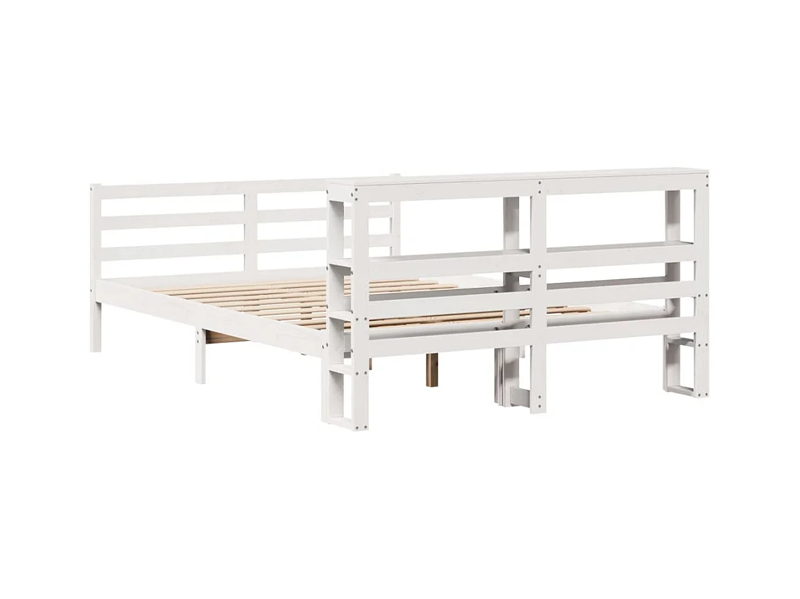 Cadre de lit sans matelas blanc 140x190 cm bois de pin massif