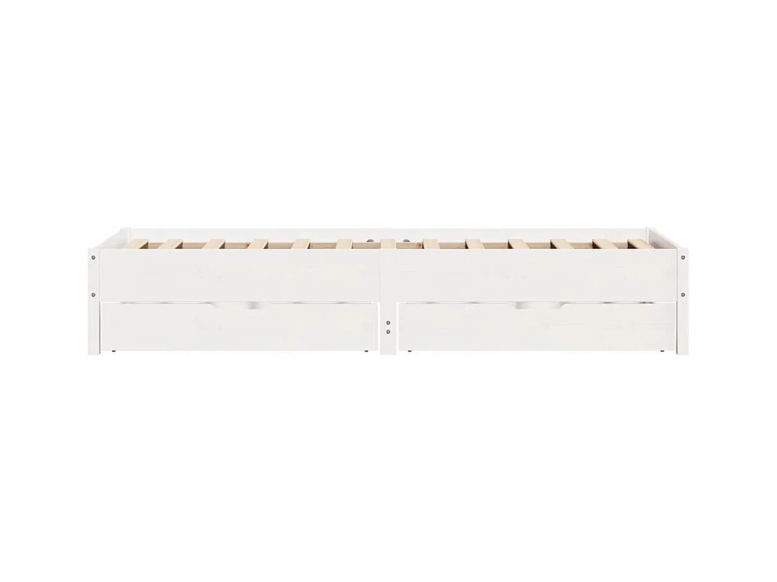Cadre de lit sans matelas blanc 90x200 cm bois de pin massif