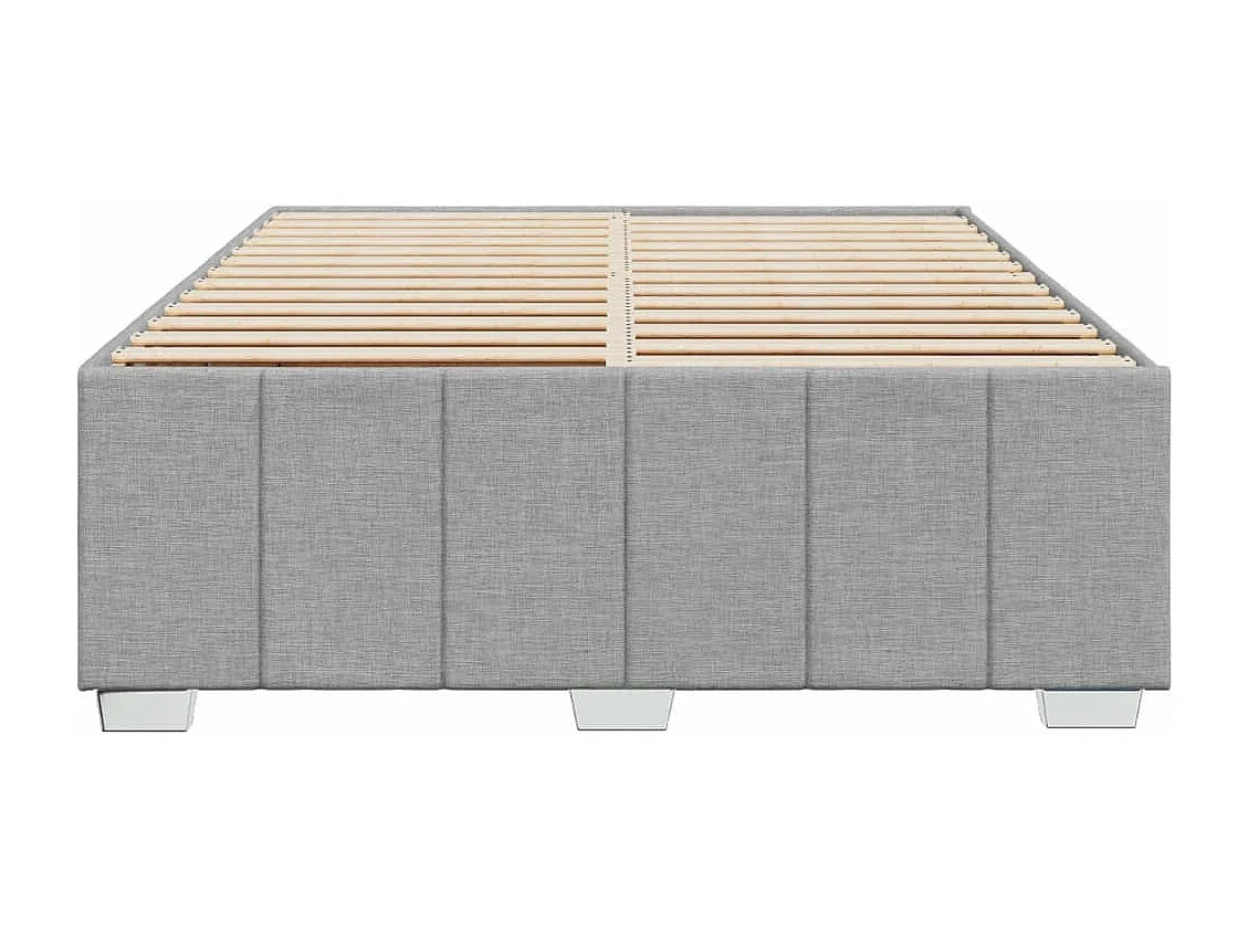 Estrutura de cama sem colchão 140x200 cm tecido cinzento-claro
