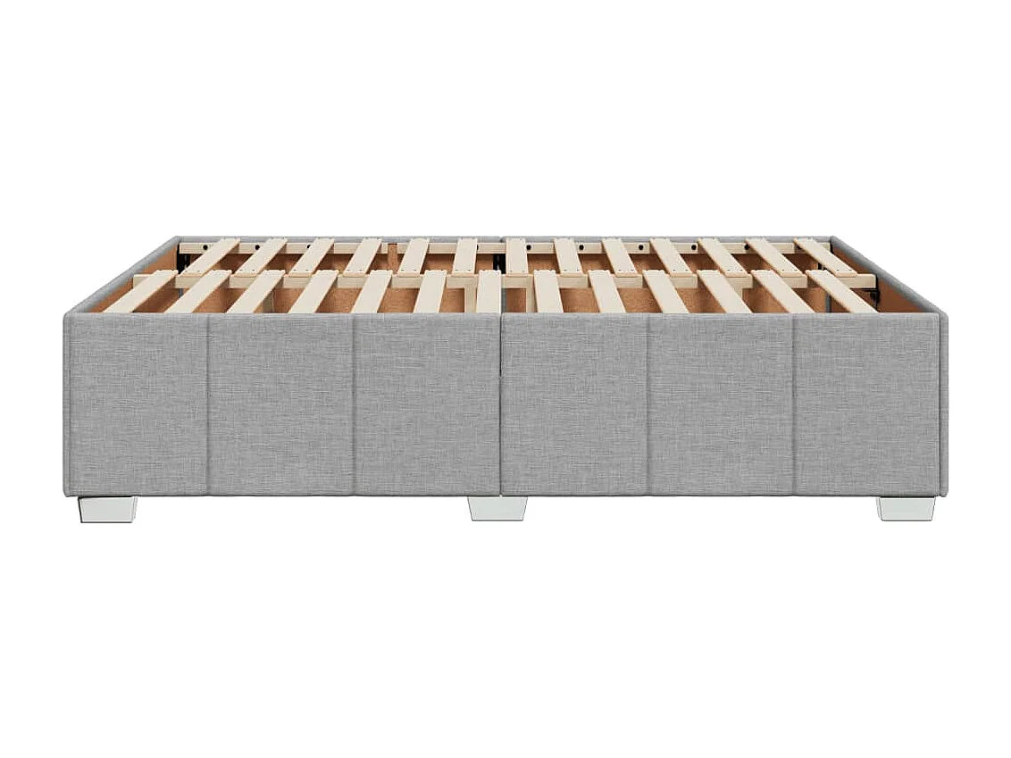 Estrutura de cama sem colchão 140x200 cm tecido cinzento-claro