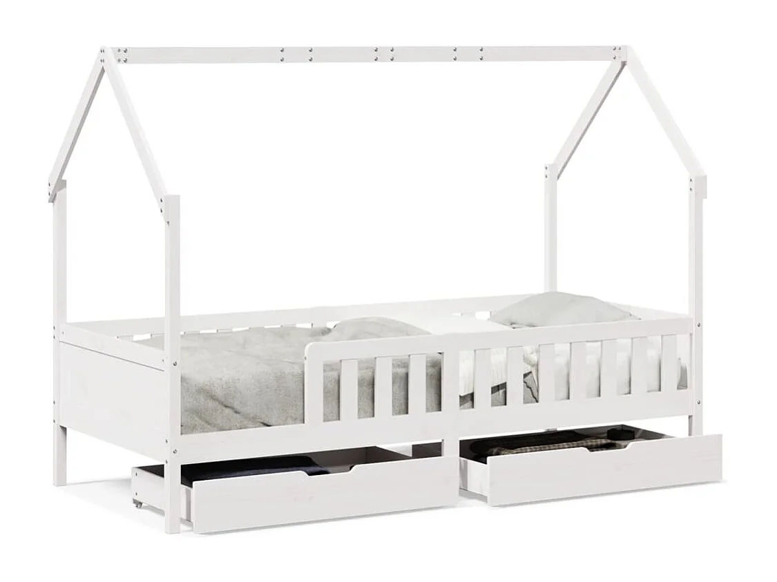 Estrutura de cama infantil c/ gavetas 90x190 cm pinho maciço