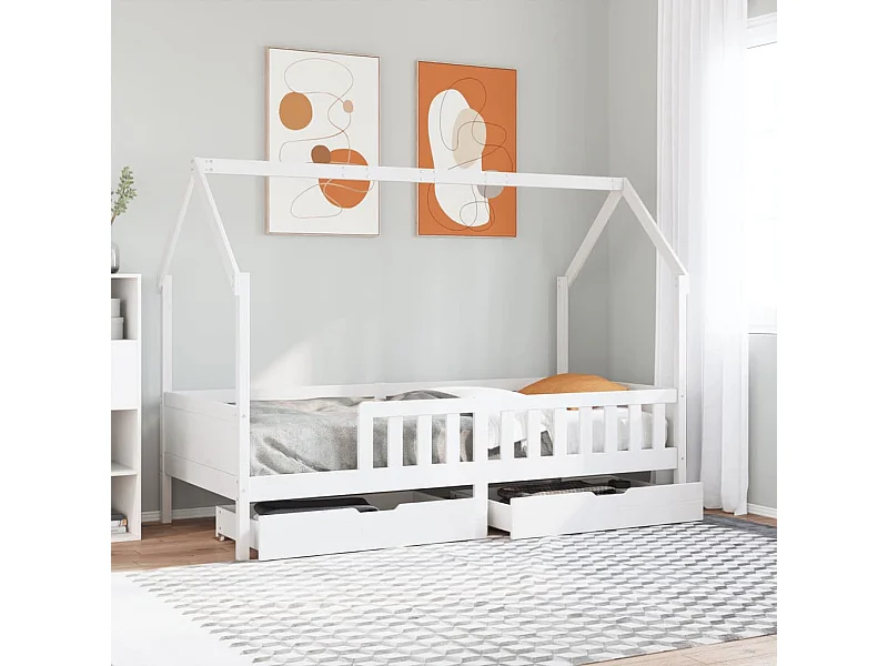 Estrutura de cama infantil c/ gavetas 90x190 cm pinho maciço