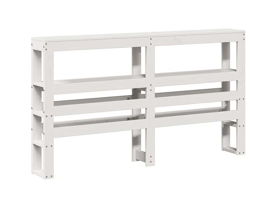 Cadre de lit avec tête de lit blanc 160x200 cm bois pin massif