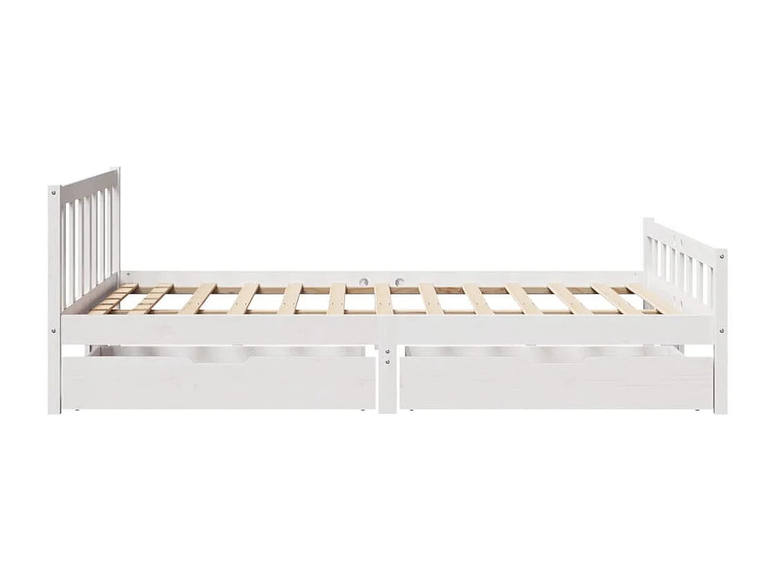 Cama sem colchão 160x200 cm madeira de pinho maciça branco