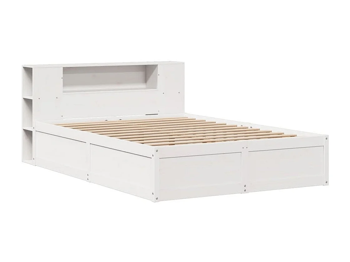 Estructura de cama sin colchón madera de pino blanca 120x200 cm